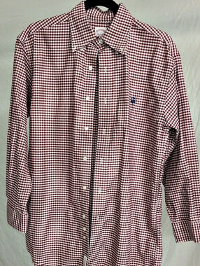 Brooks Brothers Original Polo Shirt Gingham Cotton Shirt Size Small Like New